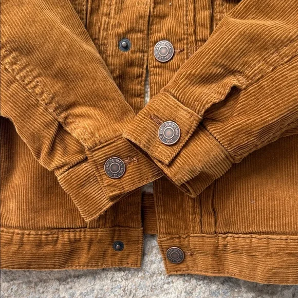 NEW without tags GAP Kids Brown Corduroy Jacket with Sherpa Collar - Picture 3 of 8
